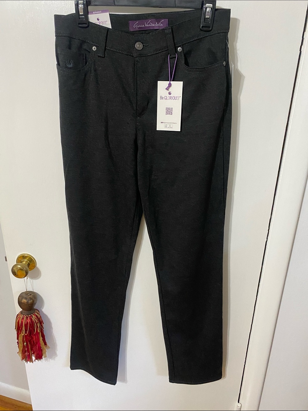Gloria Vanderbilt Heather Gray Slim Straight Stretch Trousers
